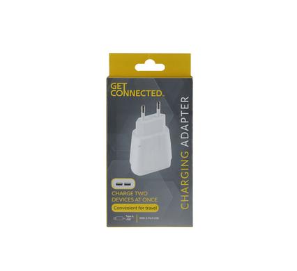 Usb plug-adaptor 2xusb ports get con