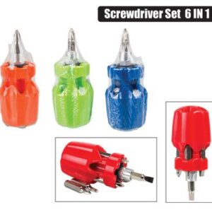 Screwdriver-set stubby 6-in-1