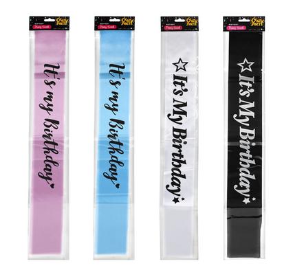 Party sash birthday asstd
