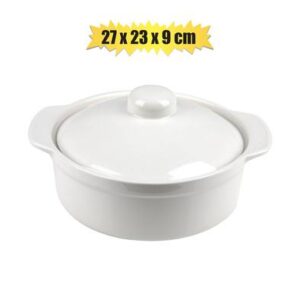 Oven dish 27x23x9cm ceramic round w/lid