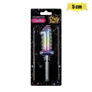 Candle birthday balloon-1 rainbow 5cm