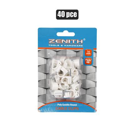 Cable-clips p/saddle rnd 10mm 40x znth