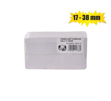 Hoseclamp worm-dr galv 17-38mm