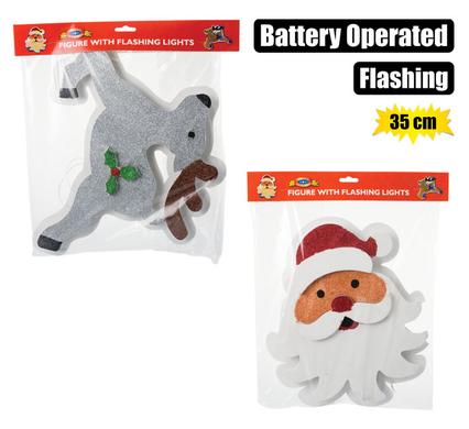 Xmas lights b/o in 35cm figure asstd