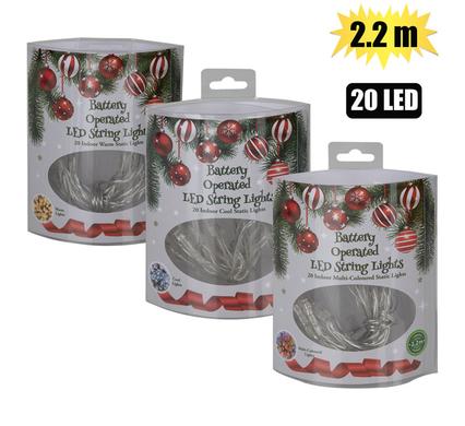 Xmas lights b/o in 20led 2.2m asstd