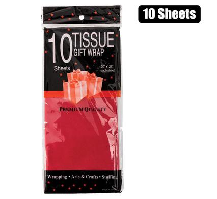 Paper tissue 50x66cm 10xshts red