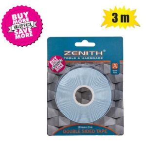 Tape dbl-sided 18x3000mm value pk zenith