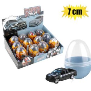 Die cast single racer in egg 7cm