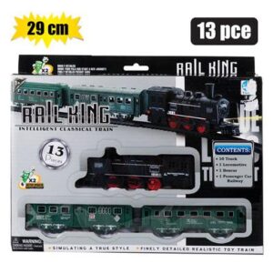 Battery operated train set 13pc 29cm