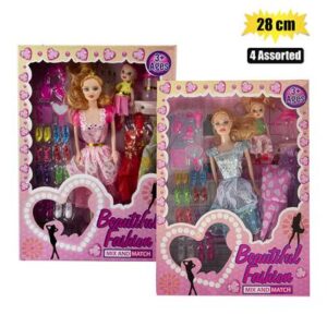 Doll fashion 28cm w/child & accessories