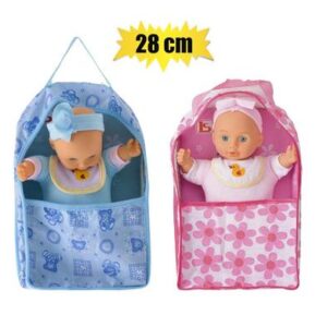 Doll baby 28cm soft body & carry cot