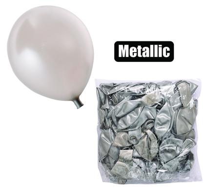 Balloons helium 1pc metallic silver f-01