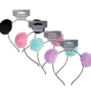 Hair band alice band pom pom asstd