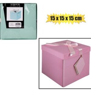Gift box flat pack 15x15x15cm pastel