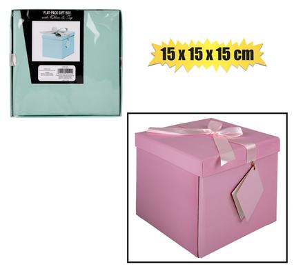 Gift box flat pack 15x15x15cm pastel