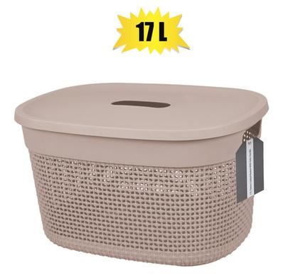 Basket pl stereo 17l lid 38x28x22cm