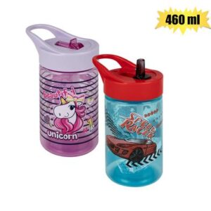 Water bottle 460ml unicorn/racer asstd
