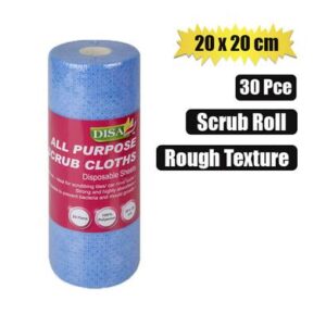 Cleaning cloth scrub roll 30's 20x20cm