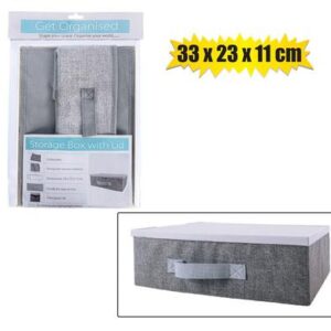 Storage box non-woven pl-lid 33x23x11cm