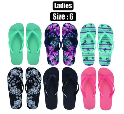 Flip flops ladies asstd size 6