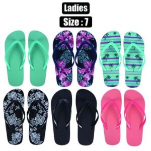 Flip flops ladies asstd size 7