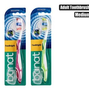 Tooth brush w/cap adult bright medium